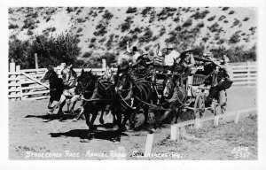 RPPC Stagecoach Race, Annual Rodeo, Ellensburg, WA Ellis #6917 Vintage Postcard