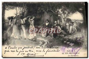 Old Postcard En Provence La Farandole