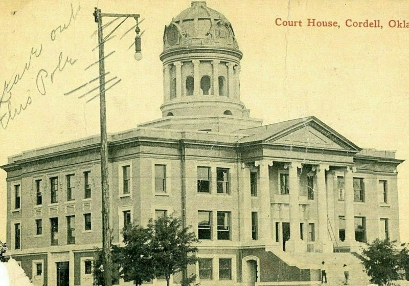 Postcard RPPC Court House in Cordell, OK.               P4