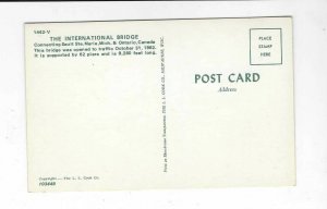 VTG Postcard, The Soo Locks, The International Bridge, Michigan to Canada 