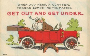 C-1915 Automobile repair romance Comic humor artist impression Postcard 22-7885 