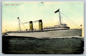 Michigan  Great Lakes Steamer  North West  Postcard  1912