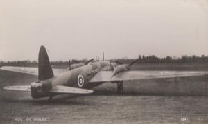Vickers Wellington 290 RAF Bomber Plane Vintage Plain Back Postcard Old Photo