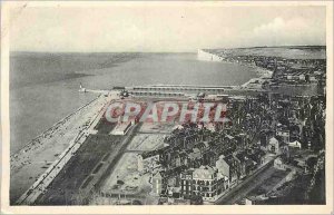 Postcard Old Treport Sea Panoramic view of the two beaches