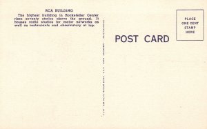 Vintage Postcard RCA Building Rockefeller Center Observatory Top New York City