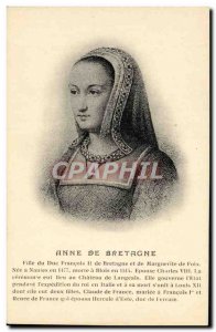 Old Postcard Anne De Bretagne Girl Of The Duke Francois II