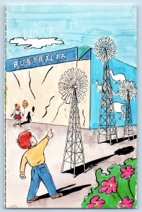 Knoxville Tennessee Postcard Worlds Fair Lots Windmills Australia Pavilion 1982