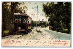 1906 Trolley StreetCar Kerhaus Park Gruss Aus Libau Latvia Russia Postcard 