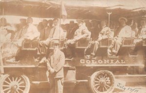 RPPC COLONIAL TOUR BUS DENVER COLORADO ? REAL PHOTO POSTCARD (1911)
