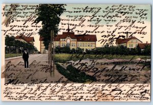 Malmo Sweden Postcard Sjukhuset Buildings and Road View c1905 Antique Posted