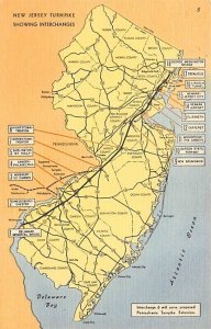 New Jersey Turnpike showing interchanges USA Unused 