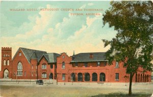 Postcard; Willard Hotel, Methodist Church & Parsonage, Tucson AZ 9859 Unposted 