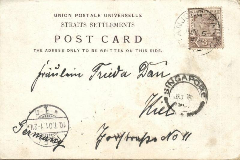straits, SINGAPORE, Multiview, Raffles Square, North Bridge Road (1901) Stamp