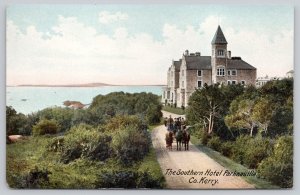 Postcard Parknasilla Ireland Southern Hotel Horses Path 1910s DB View