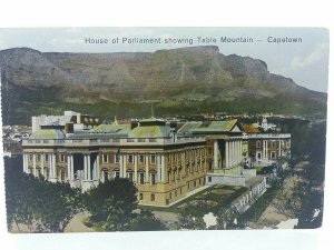 House of Parliament Table Mountain Cape Town South Africa 1929 Vintage Postcard