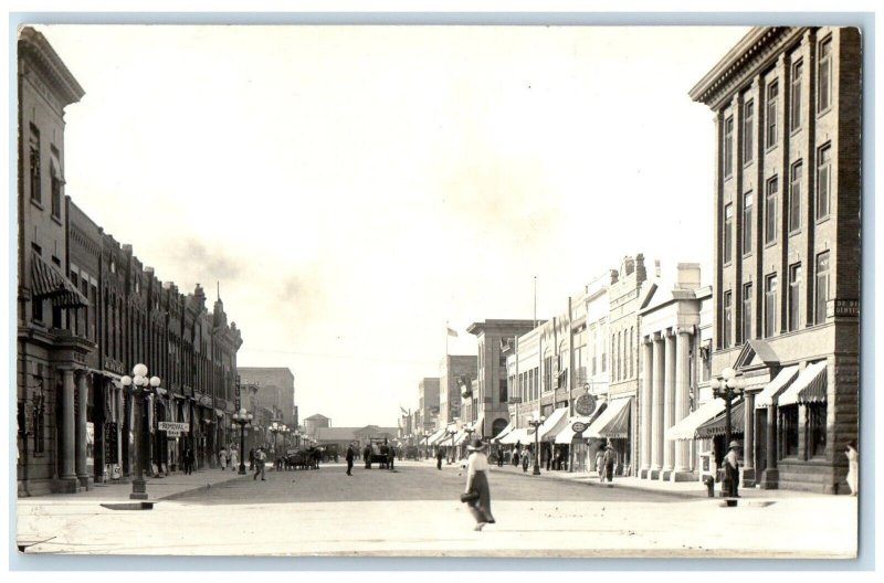 c1910's View Of Main Street Mitchell South Dakota SD RPPC Photo Antique Postcard