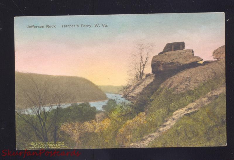 HARPERS FERRY WEST VIRGINIA JEFFERSON ROCK FORMAION UNUSUAL HC OLD POSTCARD