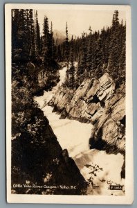 Postcard RPPC c1940s Yoho National Park BC Canada Little Yoho River Canyon