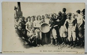 RPPC BOWL FIGHT UNIVERSITY OF PENNSYLVANIA PHILADELPHIA PHOTO C1908 POSTCARD M8