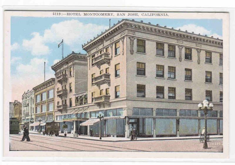 Hotel Montgomery San Jose California 1920c postcard