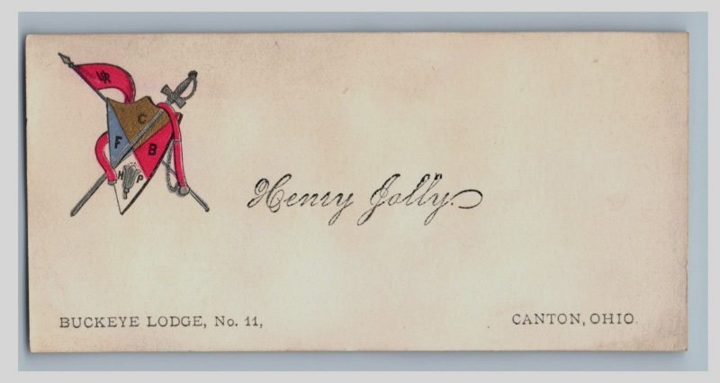 1880s Buckeye Lodge FCB Business Card Canton, OH Fab! P126 