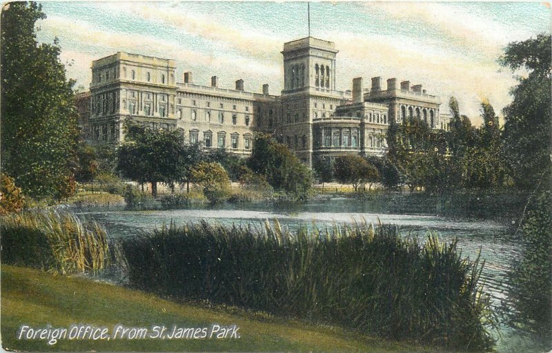 Foreign Office from St James park London England Postcard