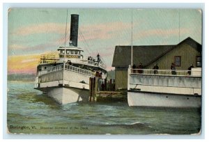 1913 Steamer Vermont at the Dock, Burlington, Vermont VT Antique Postcard