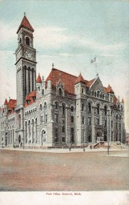Post Office, Detroit, Michigan, Early Postcard, Published by Hugh C. Leighton