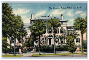 c1940's Flowers Wrapped Mansion The Governor Dudley, Wilmington NC Postcard
