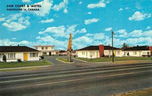 VANCOUVER, Canada   2400 COURT & MOTEL   Roadside c1960's Chrome Postcard