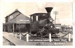 Fairbanks Alaska Tanana Valley Station First Locomotive Real Photo PC AA30943