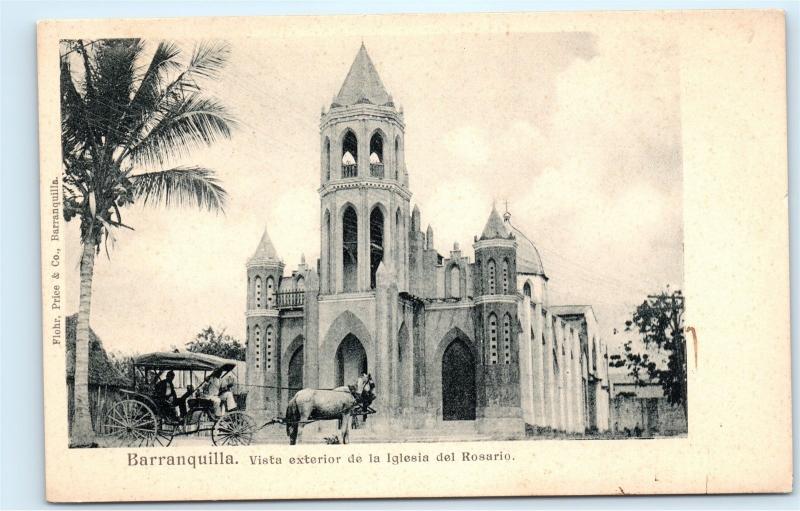 *Barranquilla Vista exterior de la Iglesia del Rosario Columbia Postcard C59