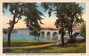 R.R. Bridge Across Susquehanna River Harrisburg, PA., USA Pennsylvania Train ...