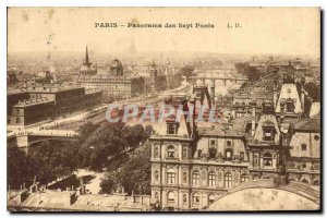 Postcard Old Paris Panorama of the Seven Bridges