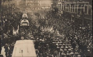 Berlin Trolleys Parade SMK WOLF Ship Crew Parade c1910s Real Photo Postcard