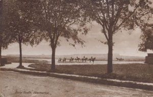 Horse Riders at Bury Heath Newmarket Suffolk Antique Postcard