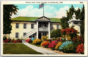 Colton Hall First Capital Of California Ca Flower Garden & Grounds View Postcard