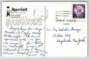 Washington DC  Marriott Motor Hotel     Postcard