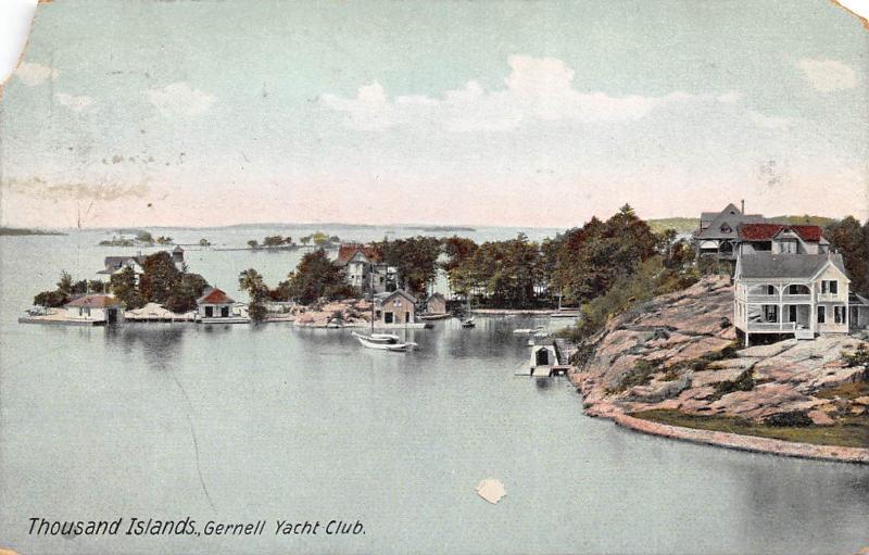 Thousand Islands New York 1908 Postcard Gernell Yacht Club