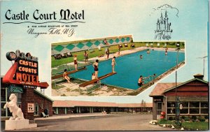 Vtg Niagara Falls New York NY Castle Court Motel View 1960s Postcard