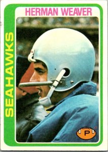 1978 Topps Football Card Herman Weaver Seattle Seahawks sk7457