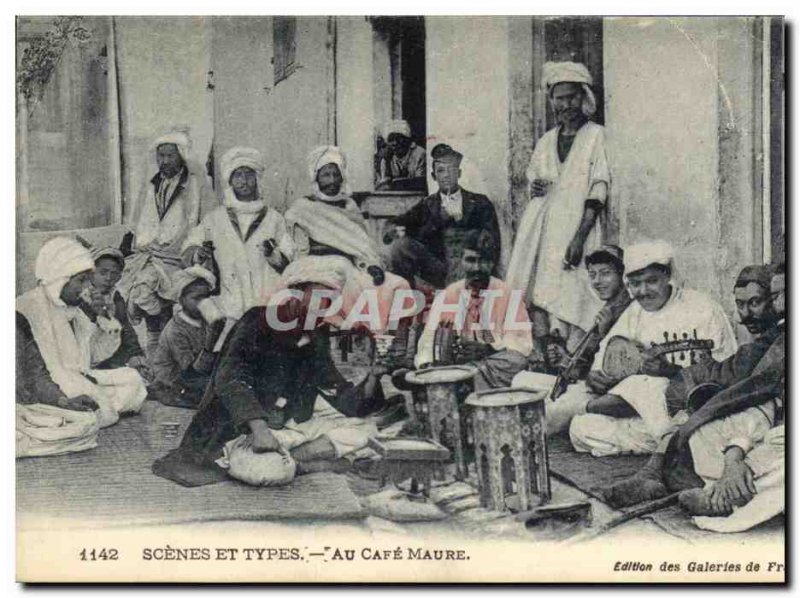 Old Postcard In Algeria Coffee Moor