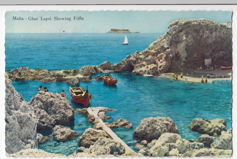 Malta; Ghar Lapsi, Showing Filfla PPC, 1959 PMK To GB