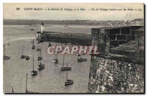 Old Postcard Saint Malo Bastion St hilippe and the Mole