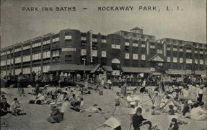 Rockaway Beach Park Long Island New York NY Park Inn Baths Vintage Postcard