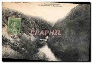 Old Postcard The Correze illustrated Groges General view of the Dordogne Vall...