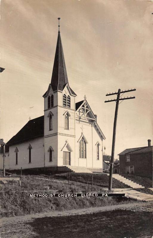Eldred Pennsylvania Methodist Church Real Photo Antique Postcard K62273