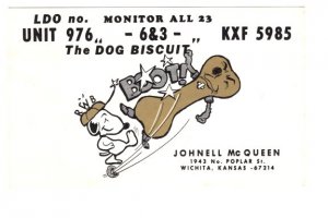 Snoopy, Dog Biscuit, QSL Postcard, Wichita, Kansas, 1978