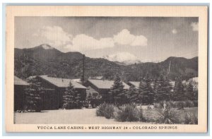 c1940 Yucca Lane Cabins West Highway Exterior Colorado Springs Vintage Postcard