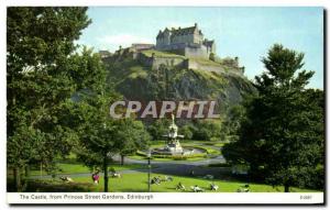 Old Postcard The Castle from Princes Street Garden Edinburgh